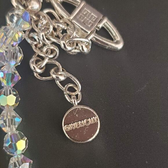 Givenchy Aurora Borealis Choker Necklace Silver Tone with clear crystals Signed - Picture 5 of 9